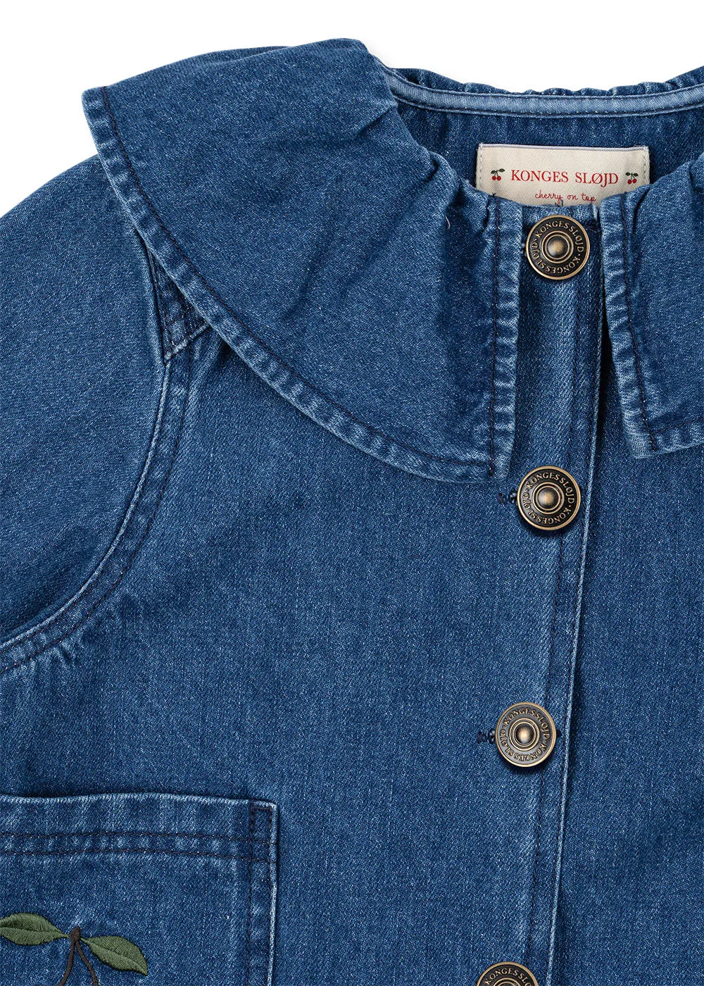 ( KS101582) Magot Demin Shirt Gots - Demin Blue Cherry