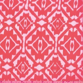 4 YD PC-Bright Neon Peach/White Inca Diamond Challis Fabric