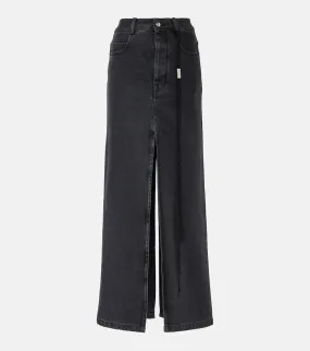 Ann Demeulemeester denim maxi skirt, gray