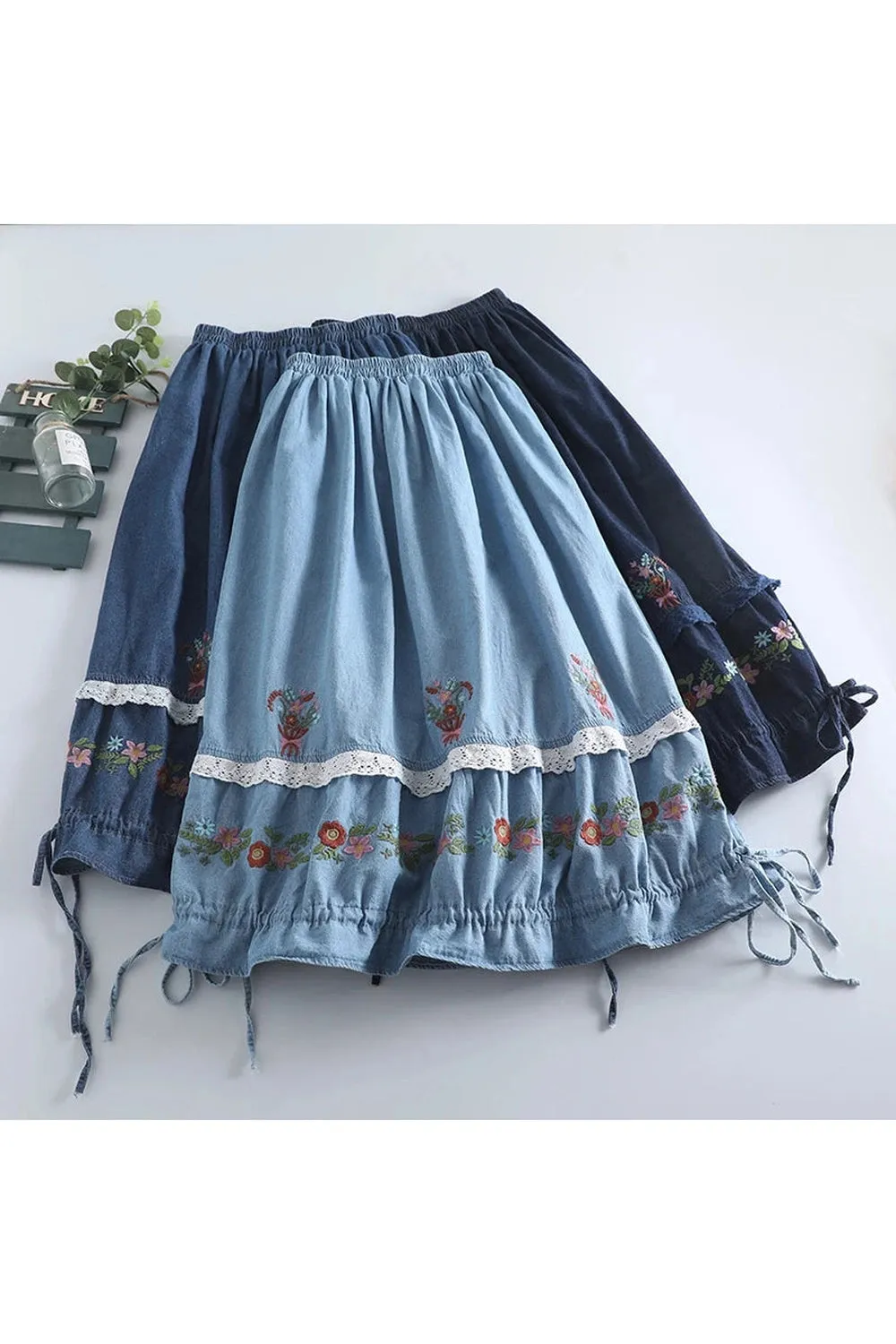 Boho Breeze Embroidered Skirts