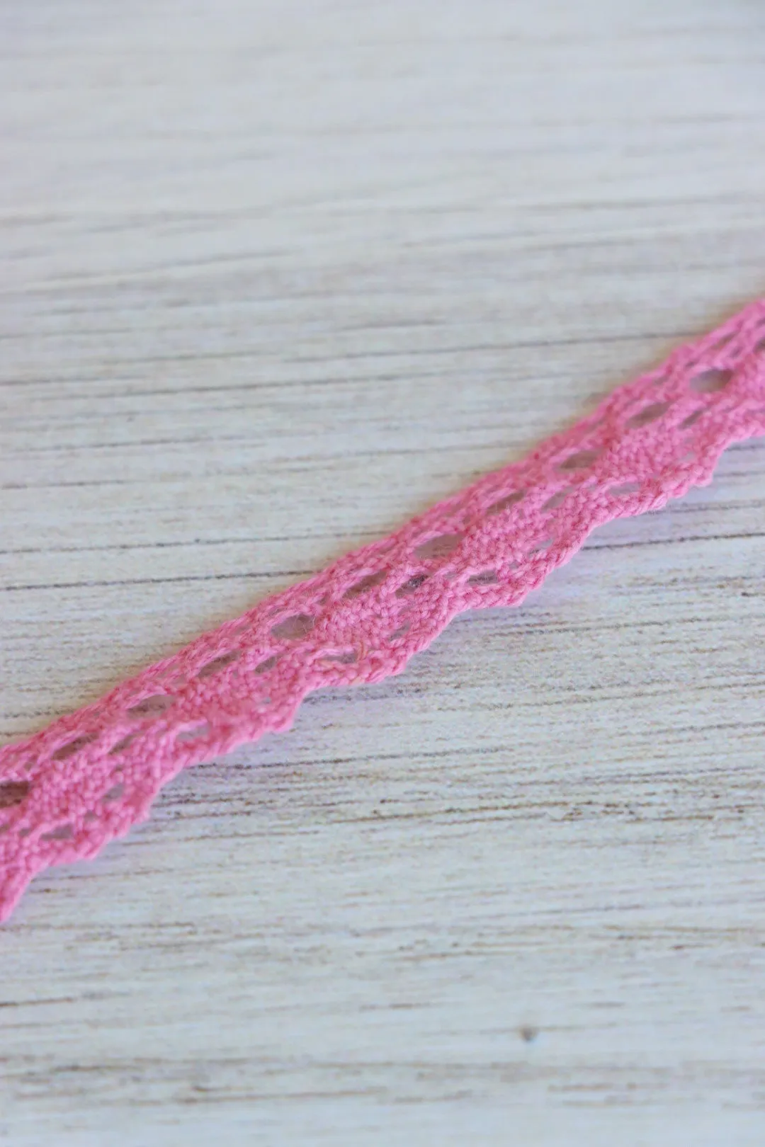 Bubblegum Pink .5" Wide Crochet Lace Trim
