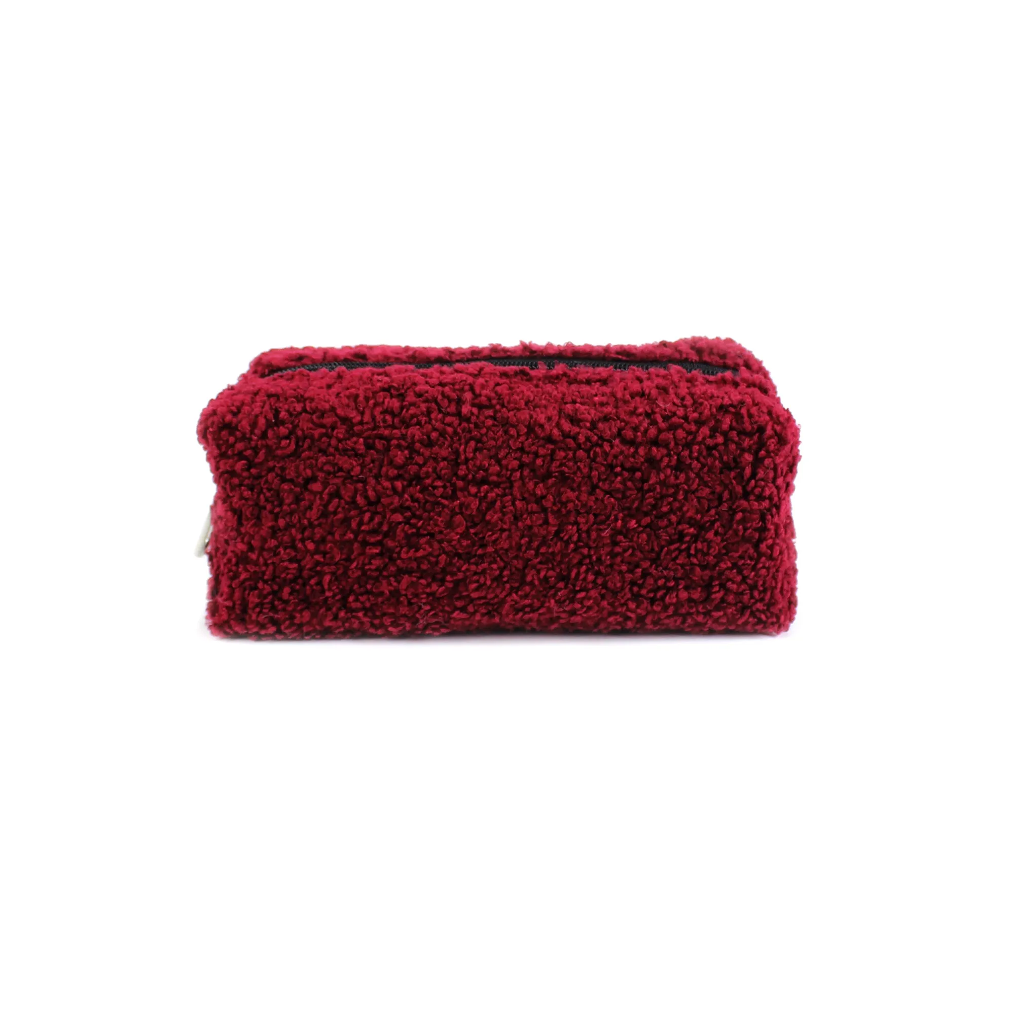 Claret Red Plush School Pencil Case Personalization