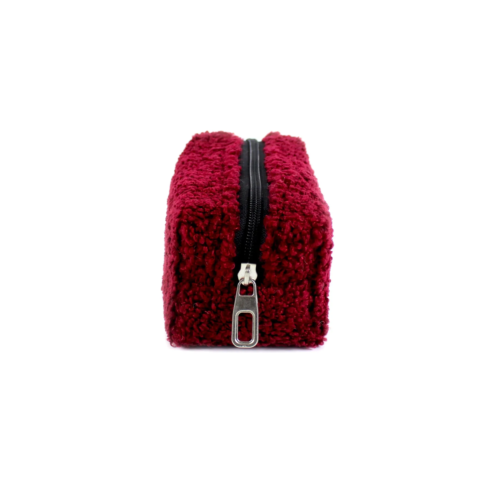 Claret Red Plush School Pencil Case Personalization