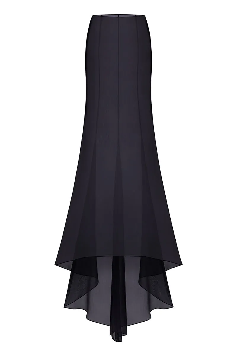 CLASSIC FISHTAIL BLACK MAXI SKIRT