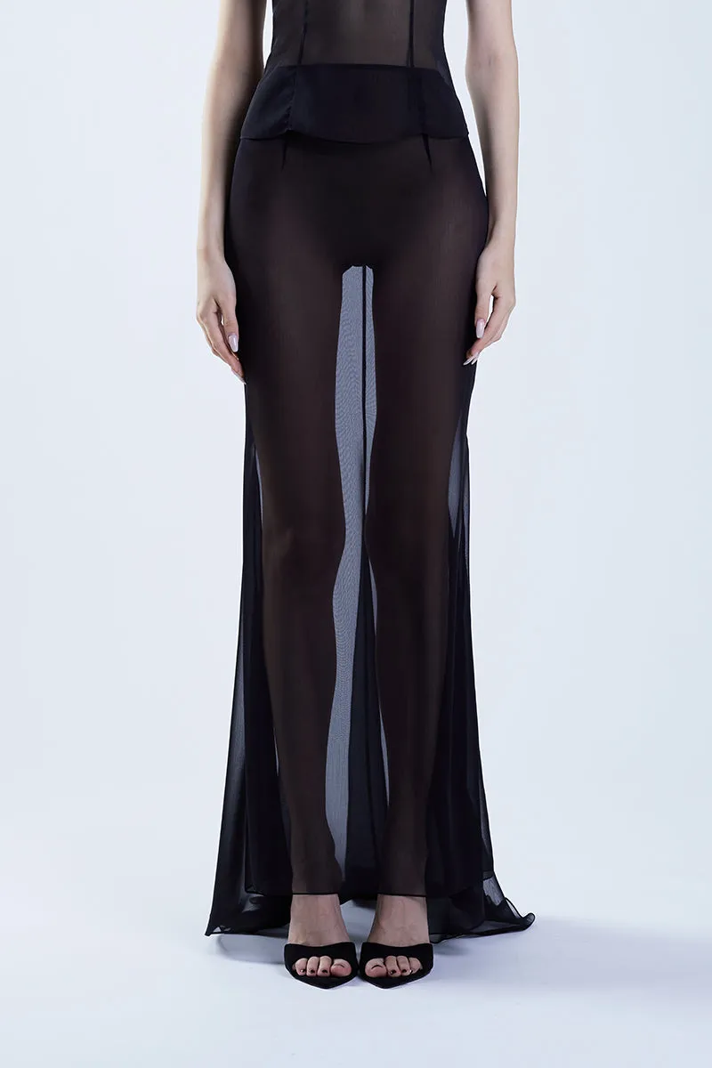 CLASSIC FISHTAIL BLACK MAXI SKIRT