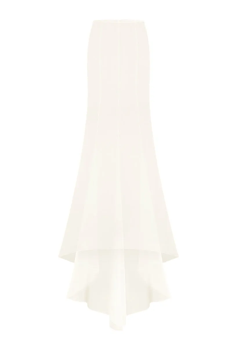 CLASSIC FISHTAIL WHITE MAXI SKIRT