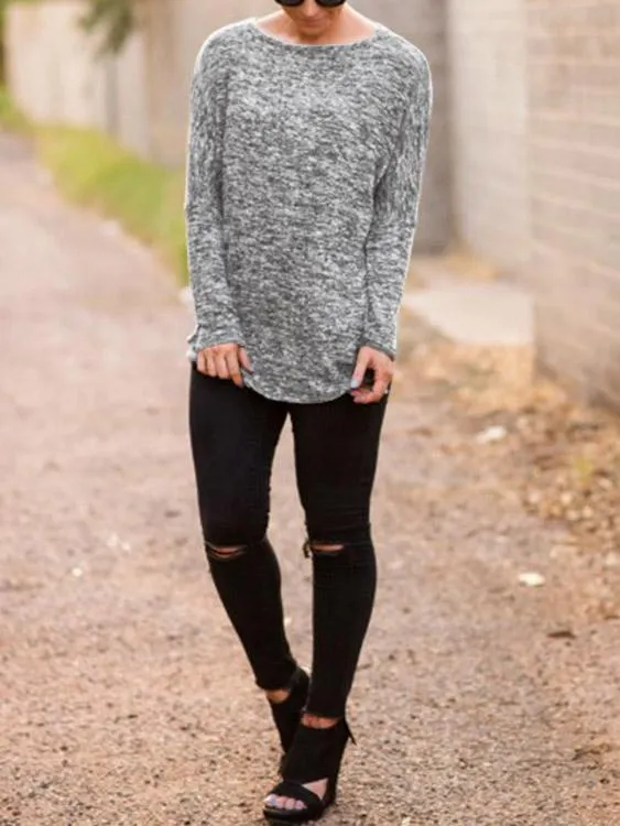 Custom Round Neck Long Sleeves Casual Tee