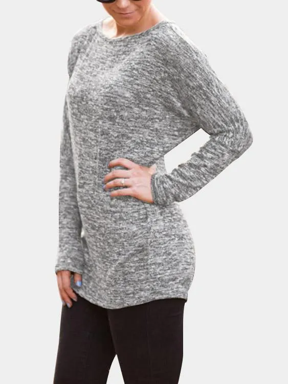 Custom Round Neck Long Sleeves Casual Tee
