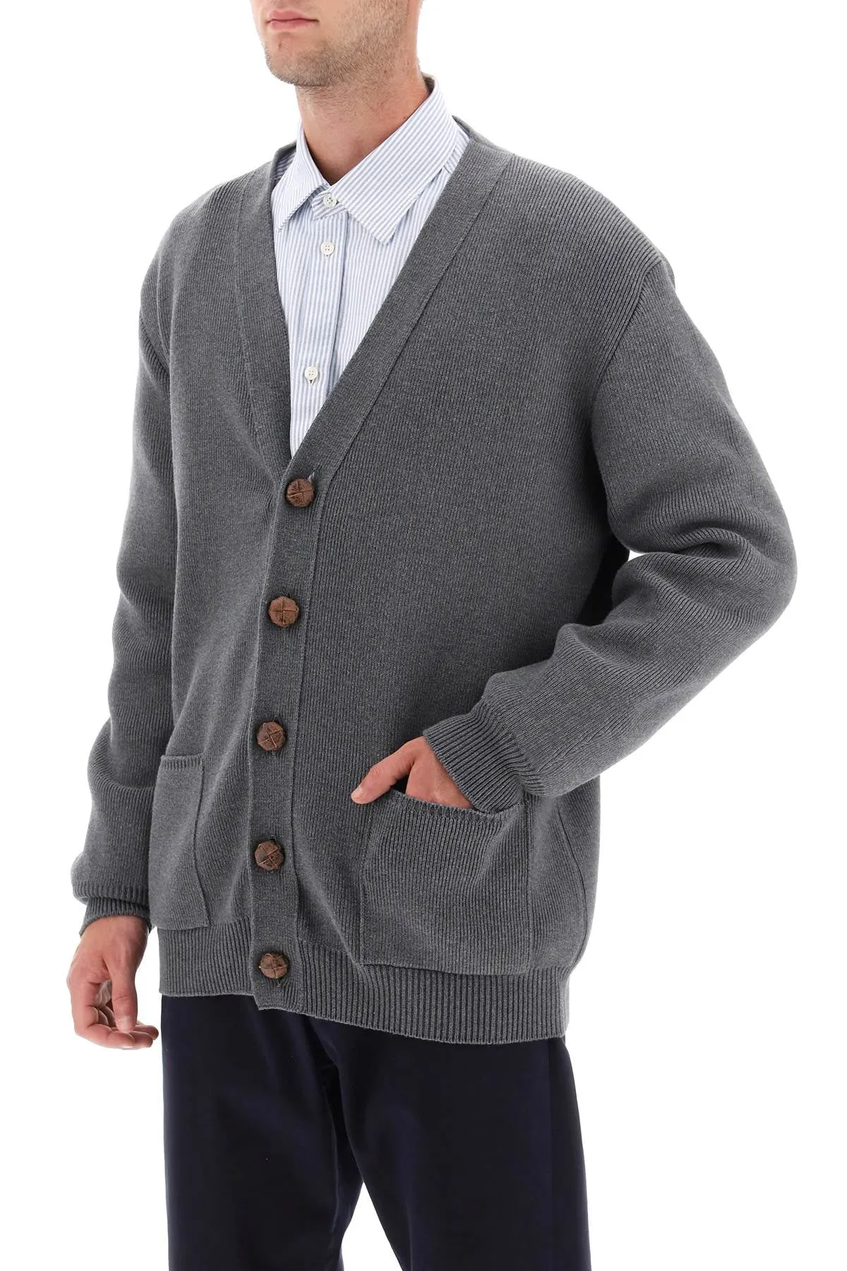 darryl cotton cardigan with lettering