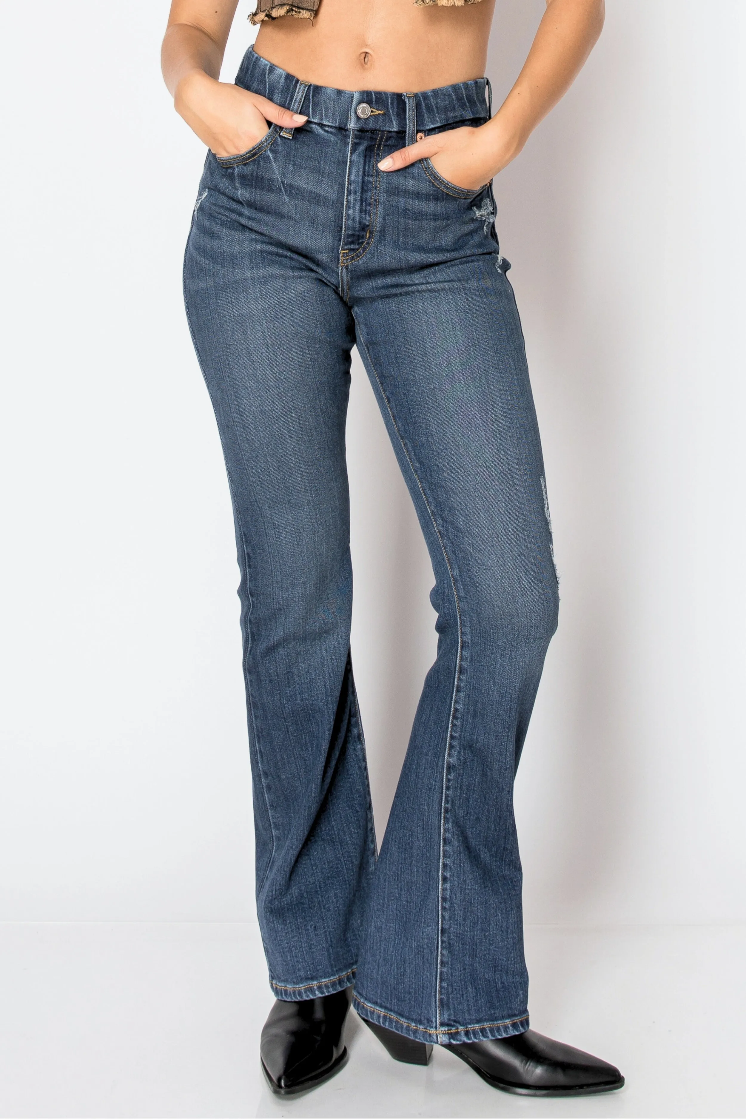 ECO ZERO COTTON Corset high Rise Phone Pocket Bootcut Jeans