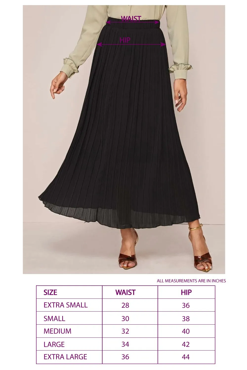 Elastic Waist Split Hem Skirt