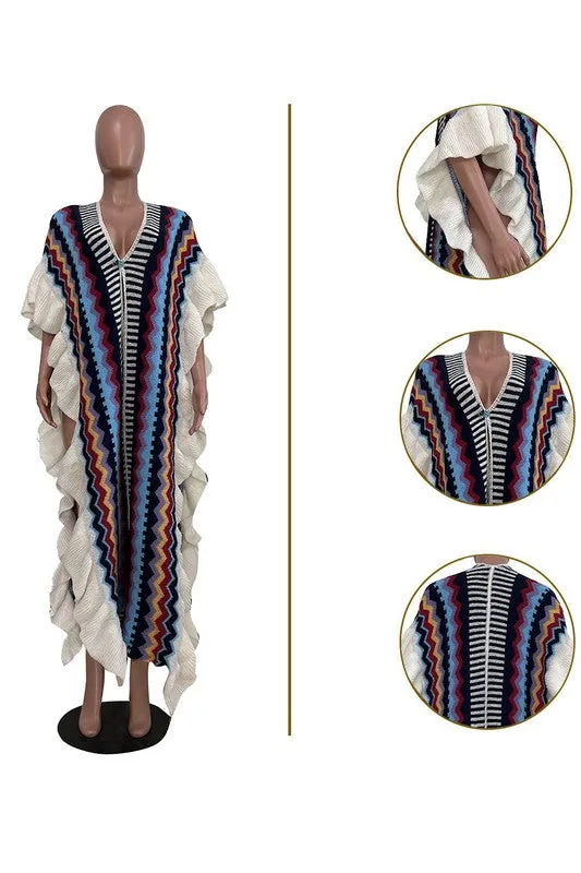 GIRL BOSS | OPEN SLIT RUFFLE LONG CARDIGAN