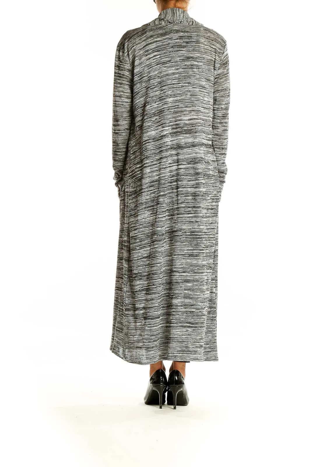 Gray Marled Long Cardigan