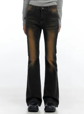 Harley Slim Washed Denim Bootcut Jeans CS420