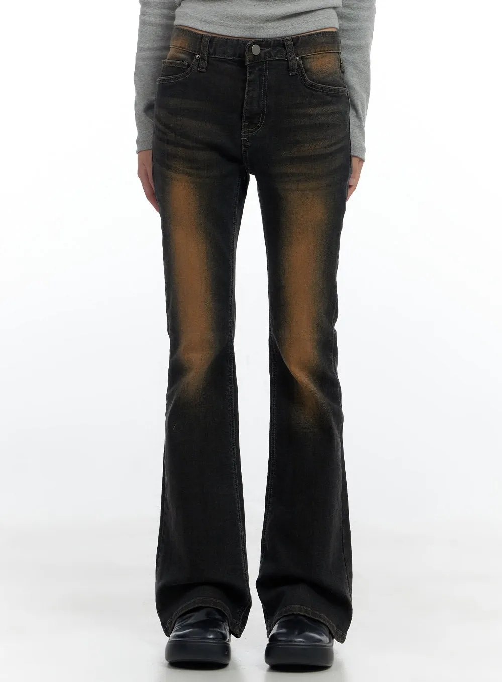 Harley Slim Washed Denim Bootcut Jeans CS420