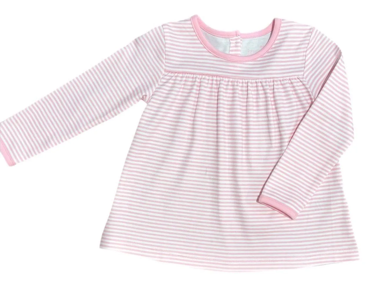 James & Lottie Girls Isla Knit Top - Light Pink Stripes
