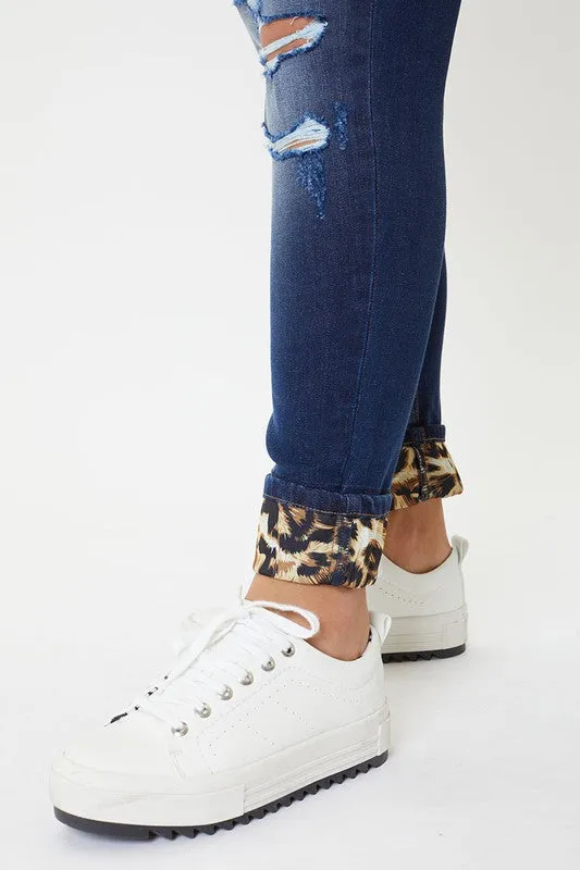 Leopard Patch Skinny  Jeans