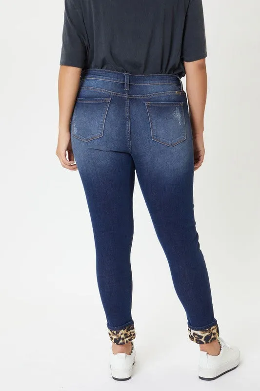 Leopard Patch Skinny  Jeans