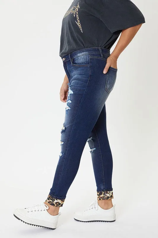 Leopard Patch Skinny  Jeans