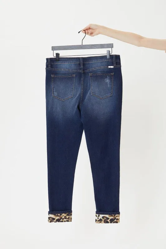Leopard Patch Skinny  Jeans