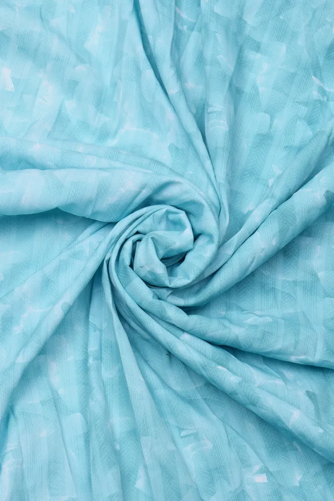 Light green Abstract Print Digital Crepe Fabric