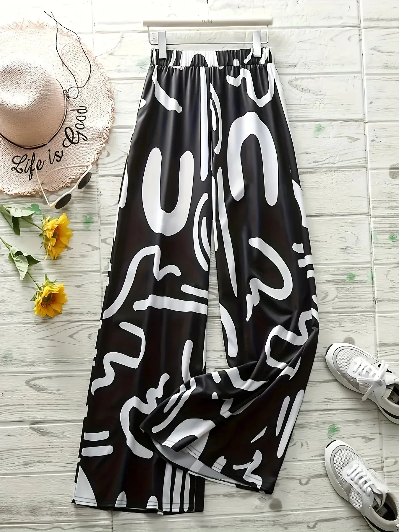 Loose Fit Straight Wide Leg Pants