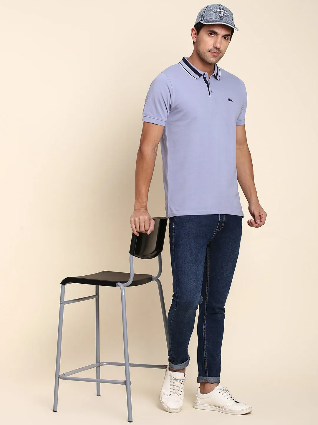 Men's Comfortable And Stylish Blue Casual Polo Tshirt