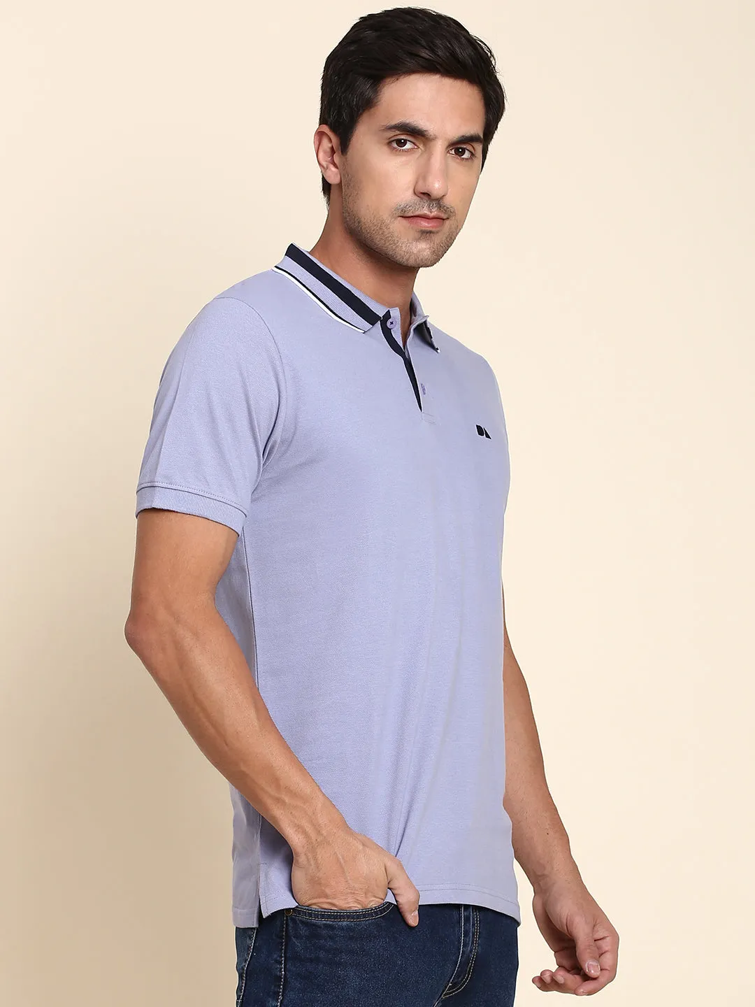 Men's Comfortable And Stylish Blue Casual Polo Tshirt
