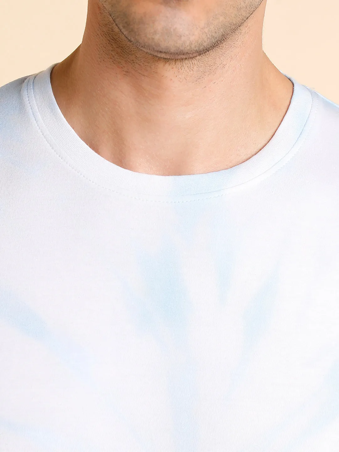 Men's Slim Fit  Solid Blue Crew- Neck T-Shirt