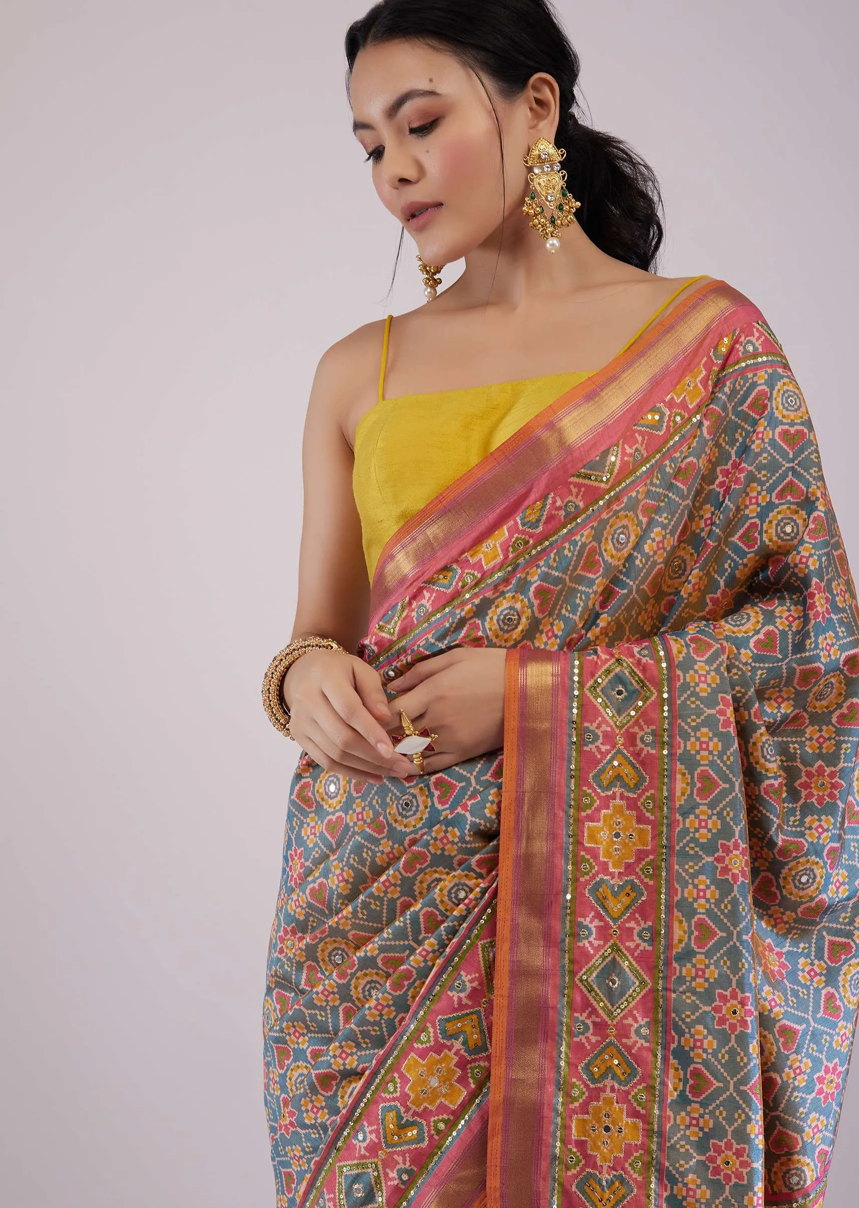 Multicolored Patola Print Saree