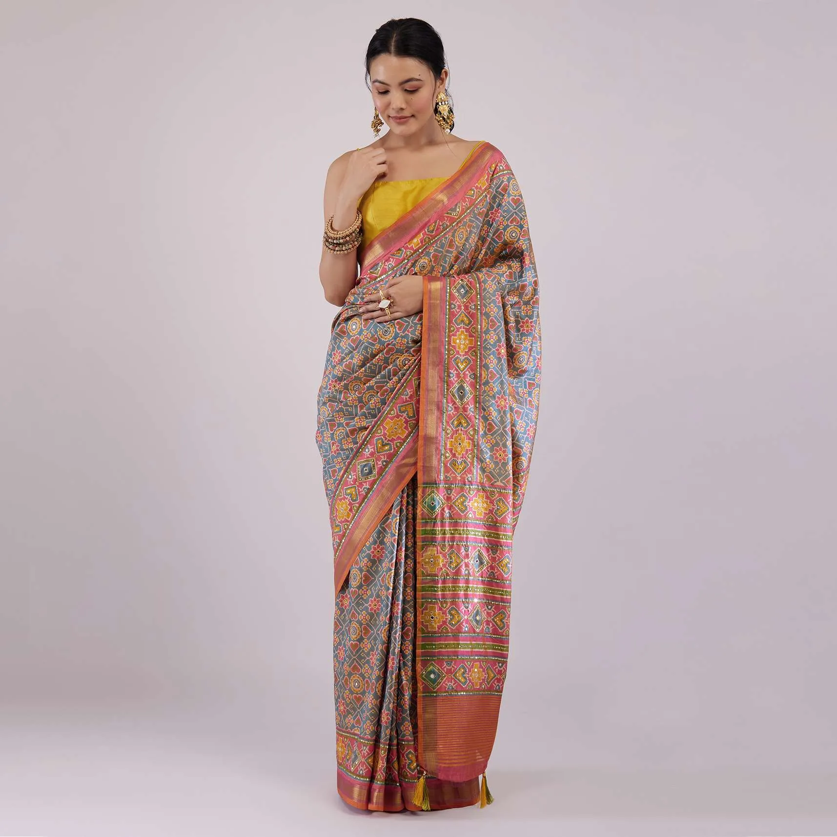 Multicolored Patola Print Saree