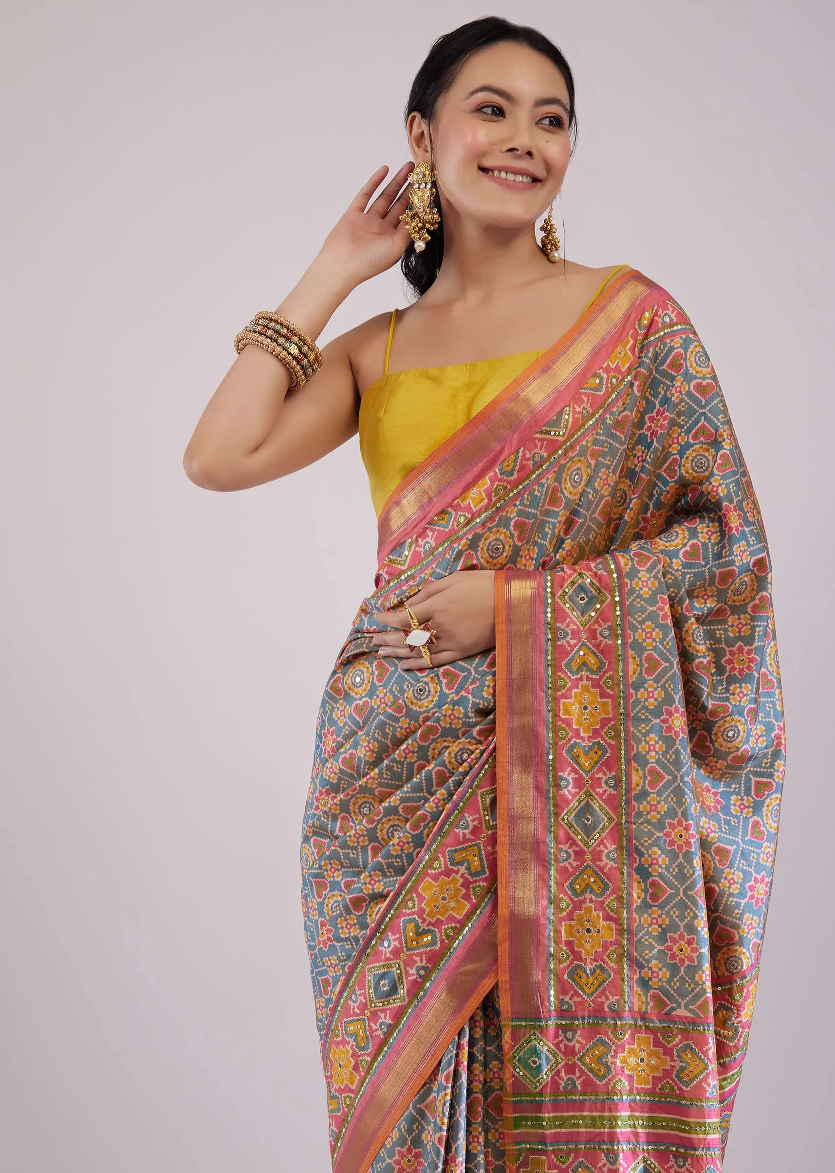 Multicolored Patola Print Saree