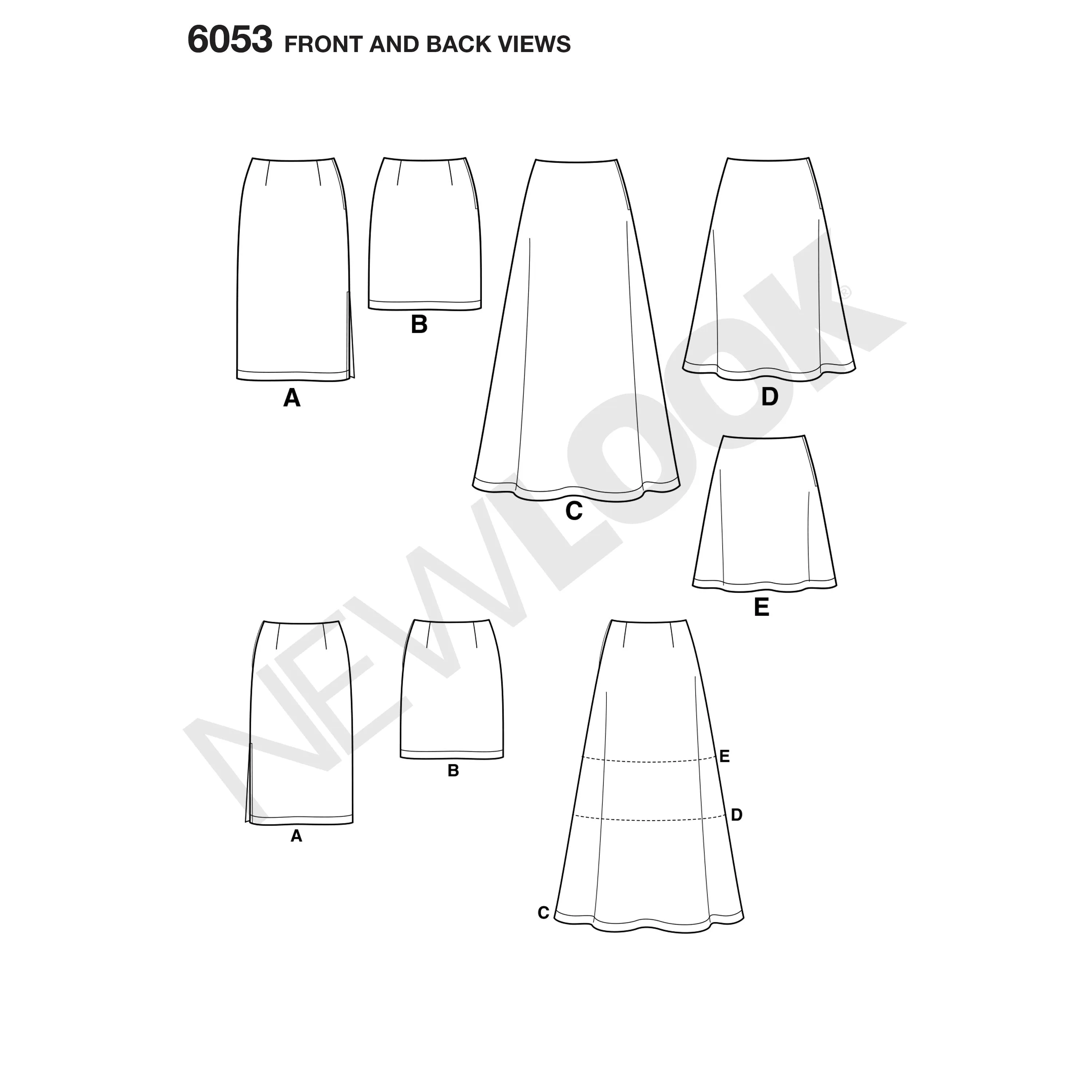 New Look Sewing Pattern 6053 - Misses' Skirts