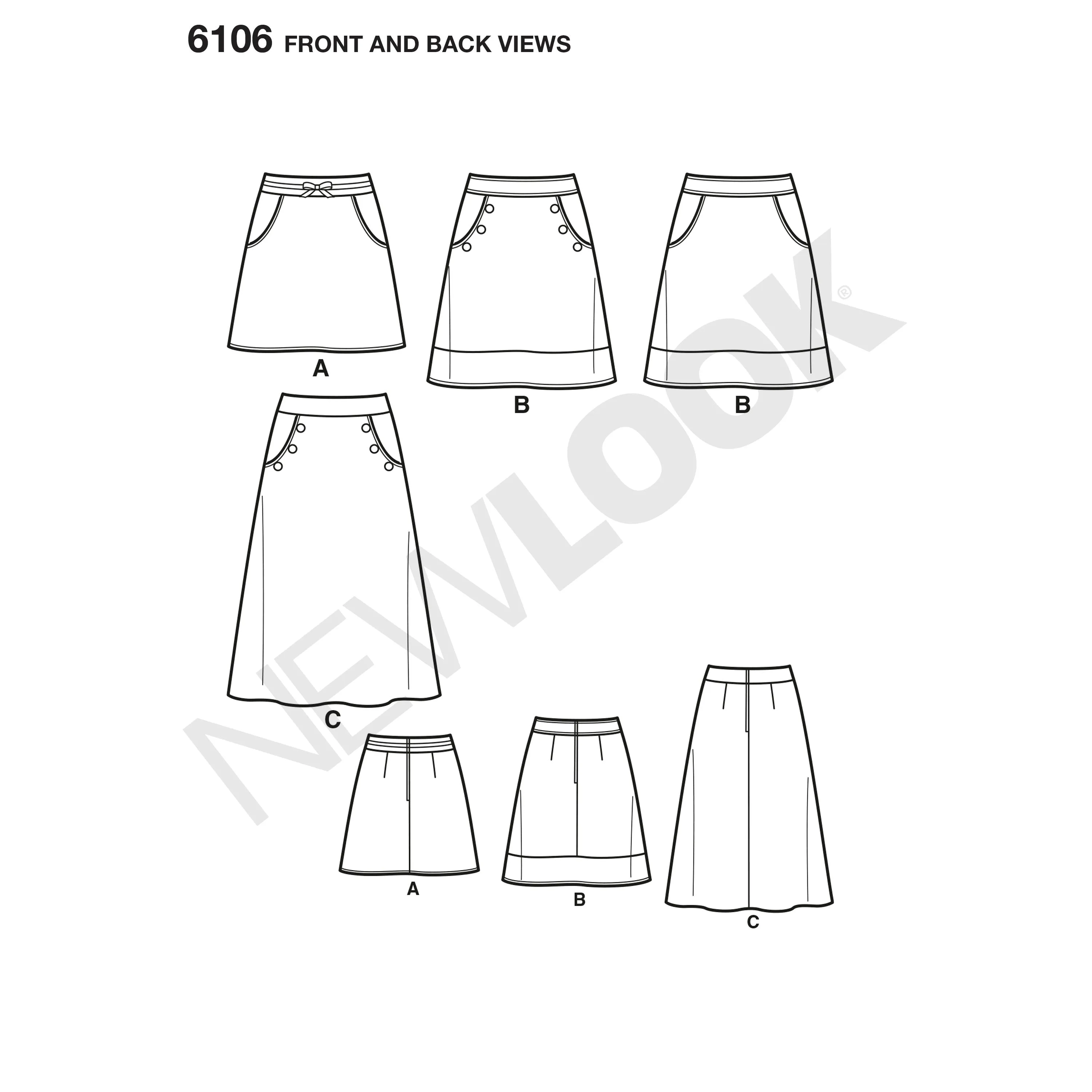 New Look Sewing Pattern 6106 - Misses' Skirts