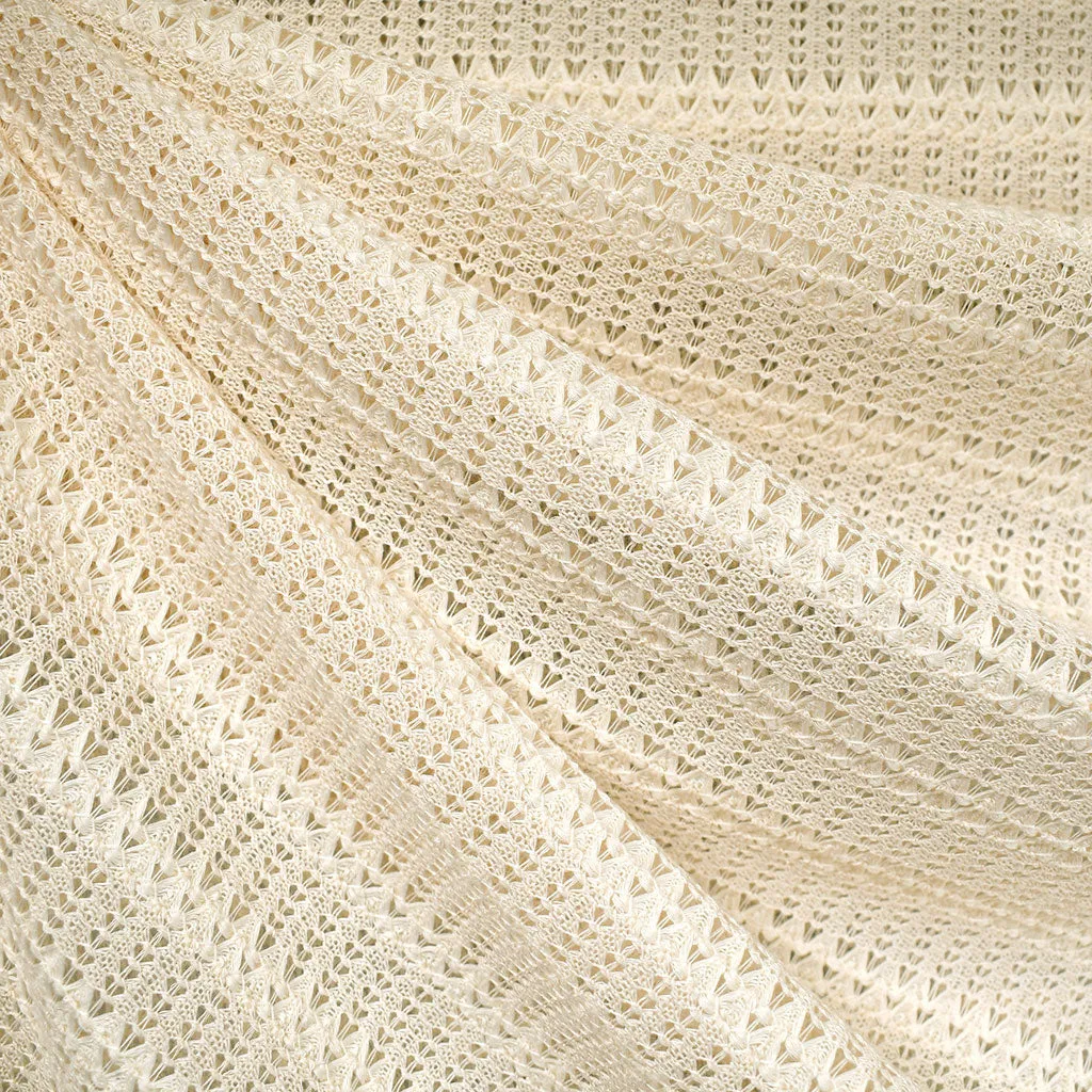 Open Knit Crochet Look Sweater Knit Cream