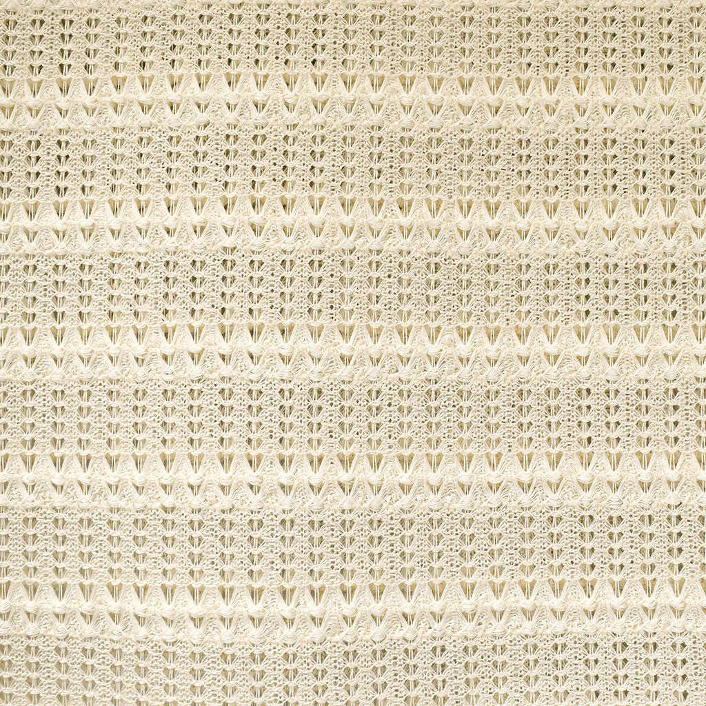 Open Knit Crochet Look Sweater Knit Cream