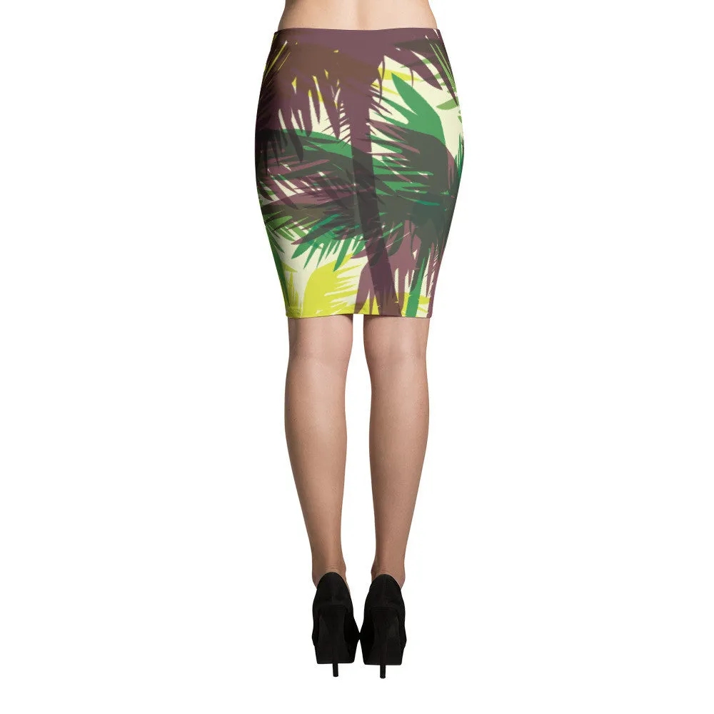 Palm Pencil Skirt