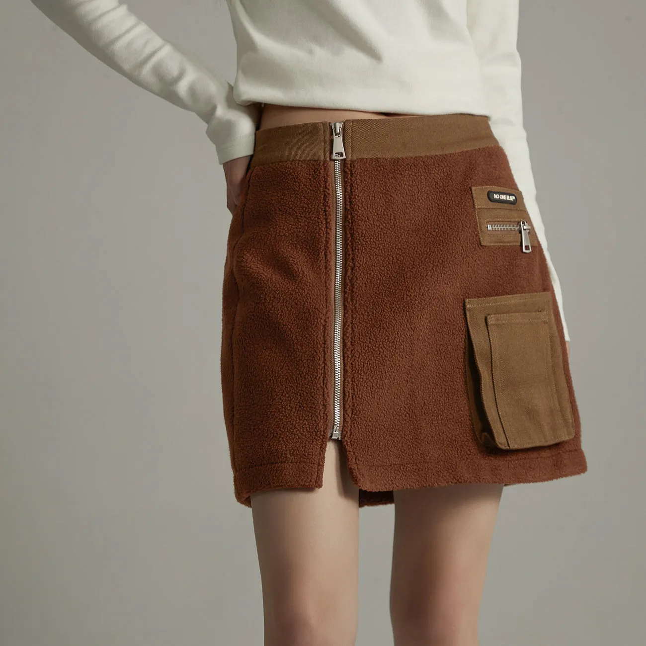 Pocket Fleece Mini Skirt