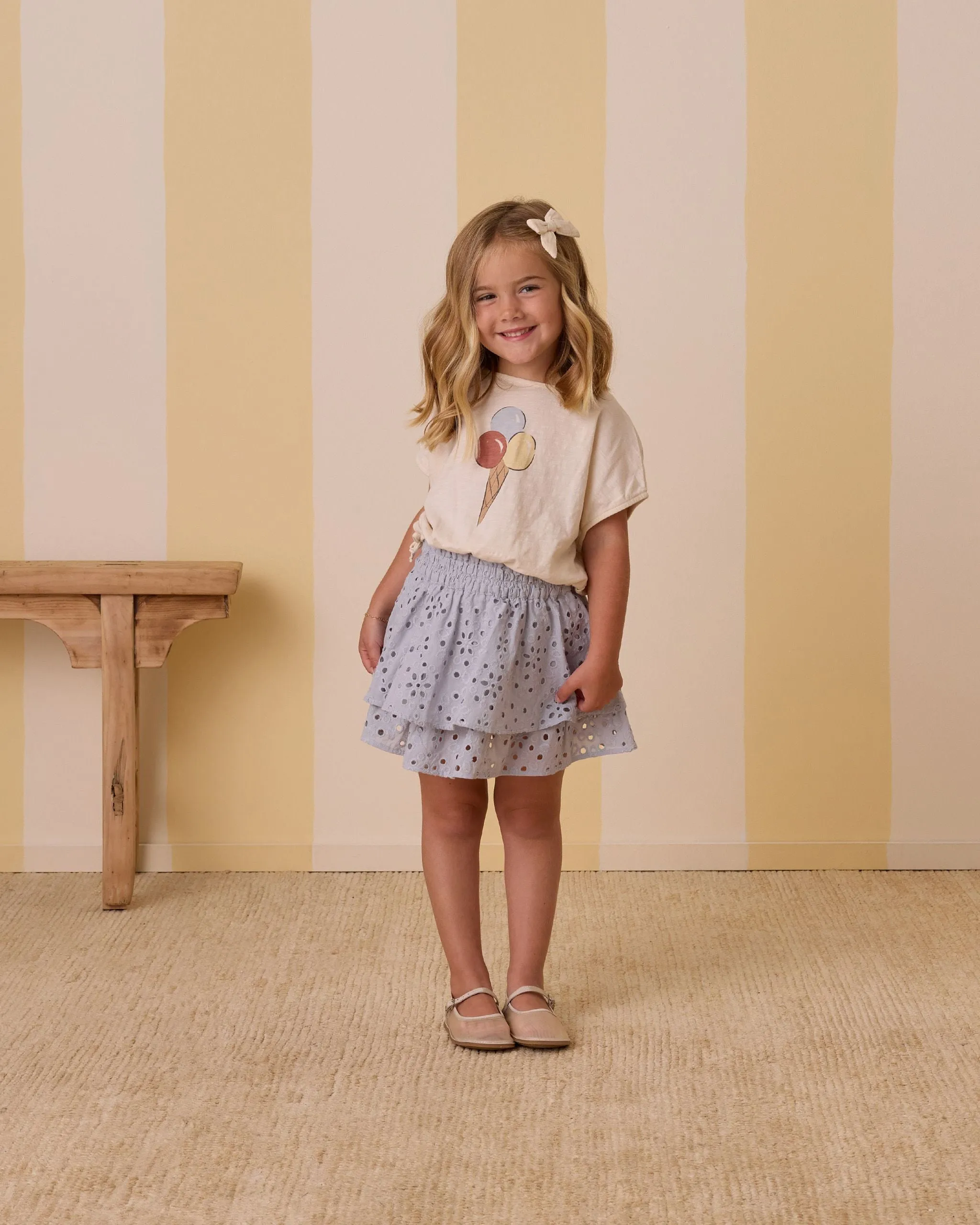 Rose Mini Skirt - Light Blue