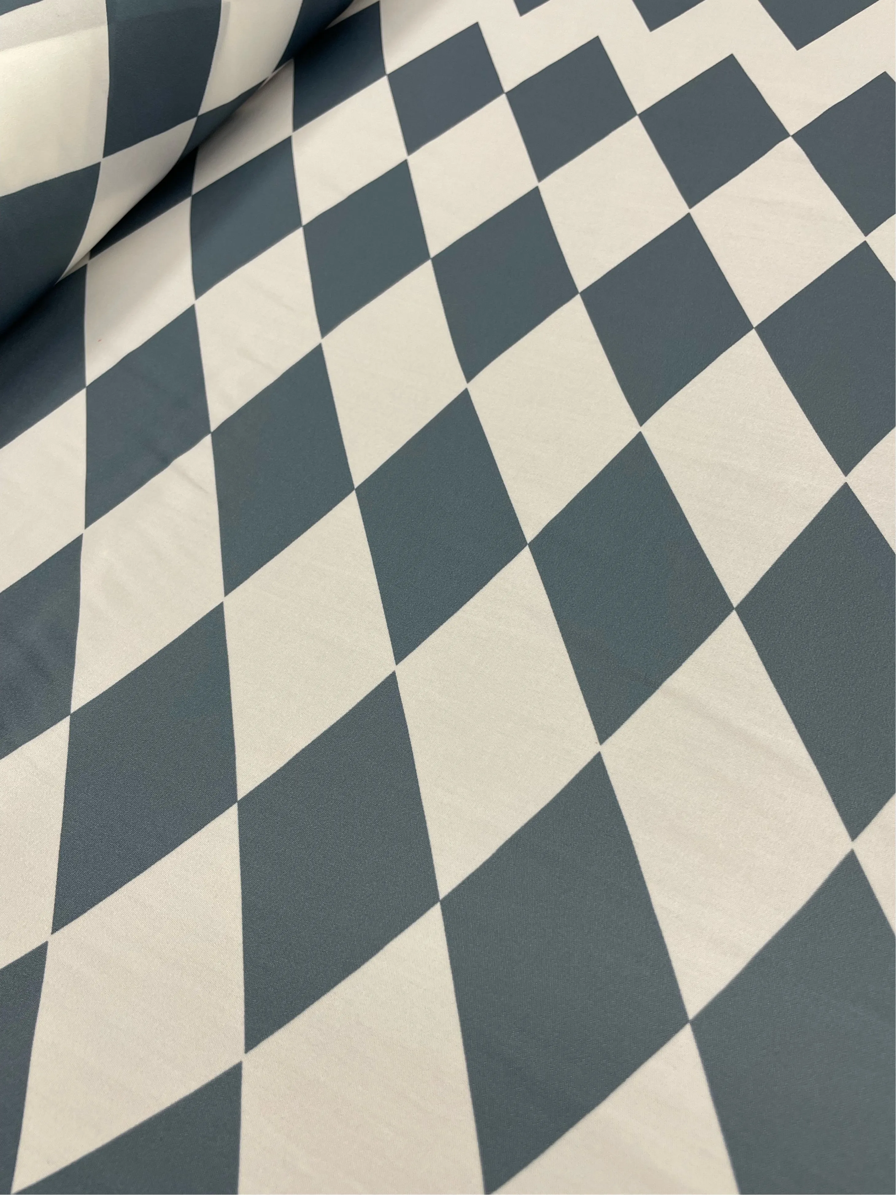 Satin Prints  - Blue Diamonds